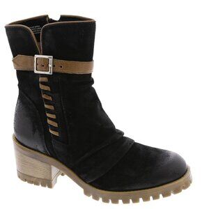 Miz Mooz Women's Mandy Whipstitch  Ankle Boot Black/Tan size 40/9 Lk Nw!